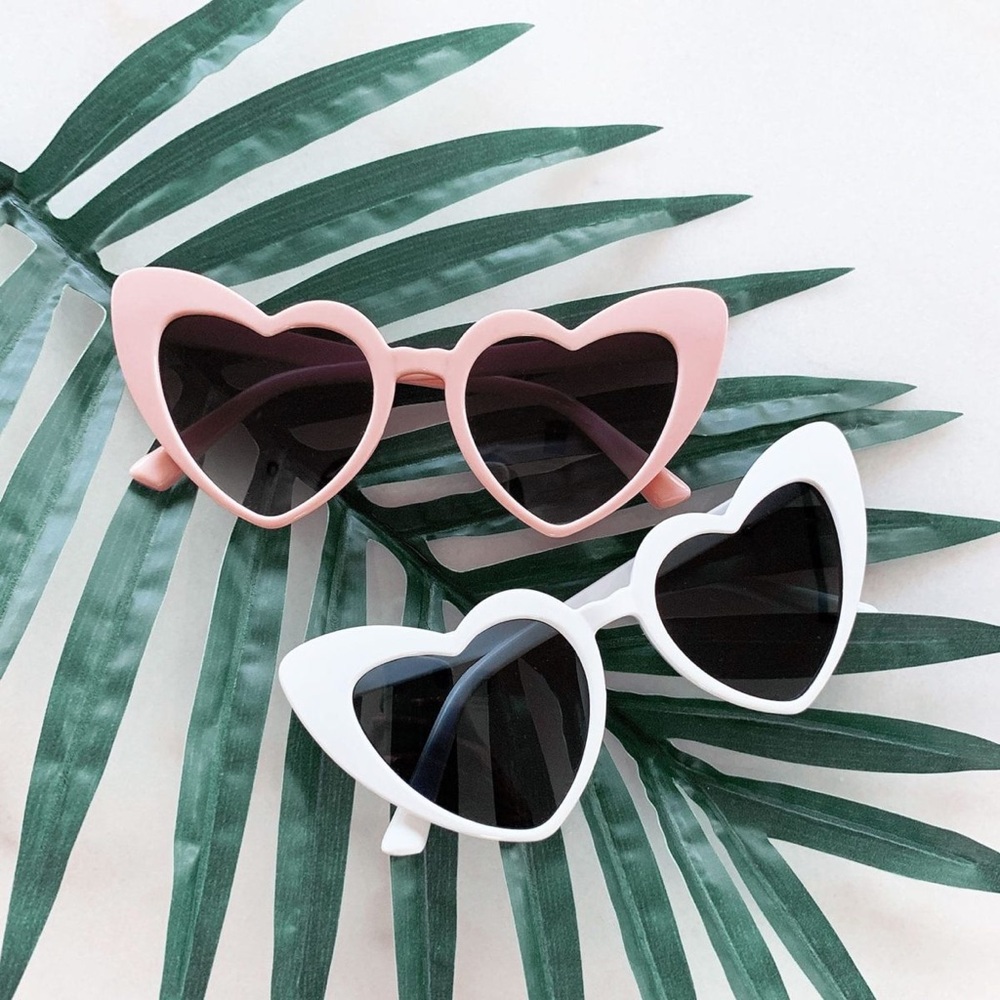 1O pink only Heart-Shaped Sunglasses in Pink, perfect for bridesmaids